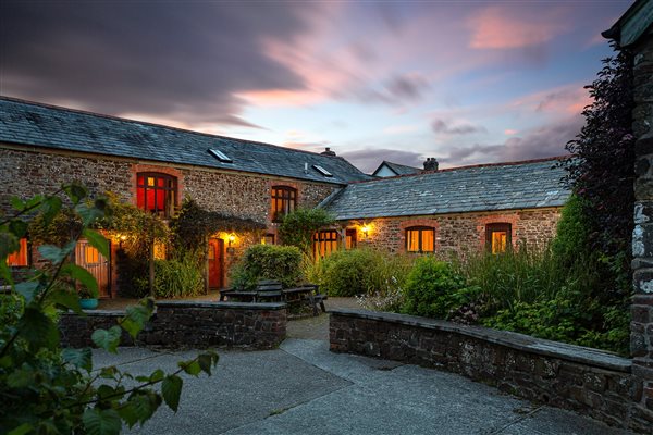 Courtyard at dusk